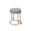 Ver imagem 1 de Puff Decorativo Sarah Sala E Recepção Metal Bronze Em Linho