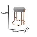 Ver imagem 2 de Puff Decorativo Sarah Sala E Recepção Metal Bronze Em Linho
