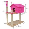 Casa para Gato Arranhador com Rede Rosa e Bege - 4