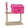 Casa para Gato Arranhador com Rede Rosa e Bege - 3