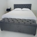 Ver imagem 1 de Bau Recamier 1,40 E Cabeceira Painel 140x50 New Model Cinza Escuro