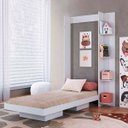 Ver imagem 1 de Cama de Solteiro Articulável Vertical com Estante Branca