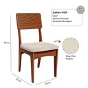 Ver imagem 4 de Conjunto Sala de Jantar Mesa 160cm com 6 Cadeiras 100% MDF Pinhão/Bege Claro