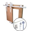 Ver imagem 1 de Kit p/ Porta Dupla Celeiro - Trilho Tubular 3,00 M- Branco - Al-Fer