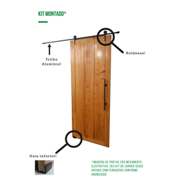 Kit p/ Porta Dupla Celeiro - Trilho Tubular 3,00 M- Branco - Al-Fer - 2