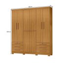 Ver imagem 3 de Guarda-Roupa Casal 6 Portas 6 Gavetas Chave e Pés Floripa Marrom/Carvalho Americano