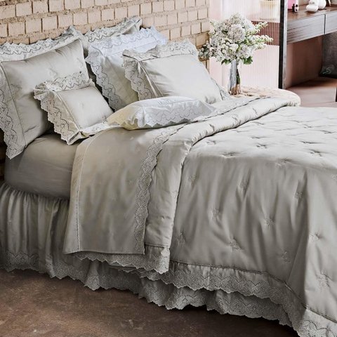 Jogo de Cama Casal 400 Fios Butterfly - Marken Fassi Bege/cru