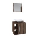 Ver imagem 2 de Conjunto Balcão C-cuba L38 e Espelheira Soft 500 Carvalho Dark C-preto Ônix Nogal