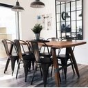 Ver imagem 6 de Kit 10 Cadeiras Tolix Fosca – Aço Industrial Preto, Estilo Retrô para Sala, Cozinha ou Escritório