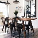 Ver imagem 6 de Kit 10 Cadeiras Tolix Fosca – Aço Industrial Preto, Estilo Retrô para Sala, Cozinha ou Escritório