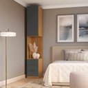 Ver imagem 3 de Armário Modular Mesa de Cabeceira Direita/Esquerda 1 Porta 3 Gavetas 100% MDF Clean Altezza
