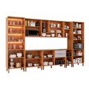 Ver imagem 5 de Cozinha Modulada 8 Peças com 1 Cristaleira 3 Balcões 3 Armários Aéreo e 1 Torre Celeste Bege Cinamomo/Platina