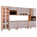 Ver imagem 2 de Cozinha Modulada 8 Peças 1 Cristaleira 3 Balcões 3 Armários Aéreo 1 Torre Celeste Cinamomo/Platina
