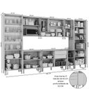 Ver imagem 3 de Cozinha Modulada 8 Peças 1 Cristaleira 3 Balcões 3 Armários Aéreo 1 Torre Celeste Cinamomo/Platina