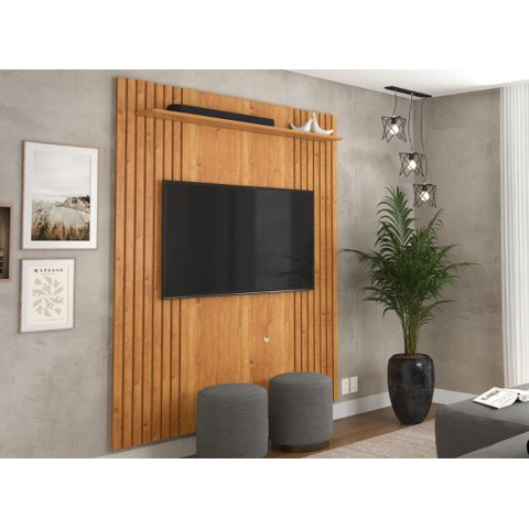 Painel Ripado de 1.80m para Tv até 75'' Cor Cinamomo