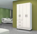 Ver imagem 1 de Guarda-Roupa Solteiro 4 Portas 2 Gavetas sem Espelho Madri Moval Branco-Branco/Rosa/Azul/Lilas Flex