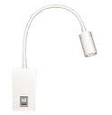 Ver imagem 1 de Arandela de Cabeceira Flexível Branca Led 3W 2700K Bivolt EMBU LED