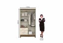 Ver imagem 3 de Guarda-Roupa Solteiro 4 Portas 2 Gavetas sem Espelho Madri Moval Castanho Wood