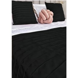 Peseira Drapeada Line Dupla Face em Veludo Cama Casal Cor:preto - 1