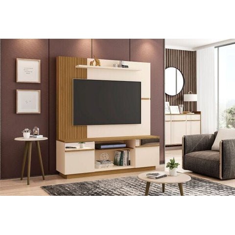 Home para TV até 60 Polegadas Ripado Aruba Bechara Móveis Off White - Cinamono