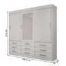 Guarda-Roupa Casal com Espelho 1,90M 3 Portas de Correr 9 Gavetas Sonare Branco Cesta - 2