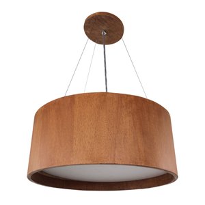 Lustre Pendente Madeira Redondo 50cm Adrilustres Mel