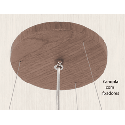 Lustre Pendente Madeira Redondo 50cm Adrilustres Mel - 5