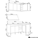 Ver imagem 4 de Armário de Cozinha Modulado de Canto Esquerdo 4 Peças Cp47 Balcão com Tampo Castanho/cinza - Lumil L