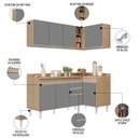 Ver imagem 3 de Armário de Cozinha Modulado de Canto Esquerdo 4 Peças Cp47 Balcão com Tampo Castanho/cinza - Lumil L