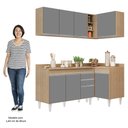 Ver imagem 5 de Armário de Cozinha Modulado de Canto Esquerdo 4 Peças Cp47 Balcão com Tampo Castanho/cinza - Lumil L