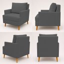 Ver imagem 6 de Kit 2 Poltronas Decorativas Serena Suede para Sala Recepção Escritório Conforto Luxo Contemporâneas