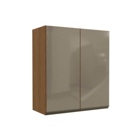 Módulo Cozinha Maxxi Armário G765 com 2 Portas com Vidro Reflecta 80cm Canela