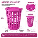Ver imagem 7 de Cesto Organizador de Brinquedos Rosa 40 Litros Quarto Bebe Porta Treco Roupas Sujas 40L Telada Lavan