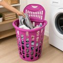 Ver imagem 5 de Cesto Organizador de Brinquedos Rosa 40 Litros Quarto Bebe Porta Treco Roupas Sujas 40L Telada Lavan