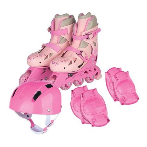 Patins In Line com Acessórios Tam 30/33 Rosa - Fenix