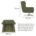 Ver imagem 3 de Poltrona Decorativa Malta Base Giratoria Linho Color Trend Tca 307 Moll