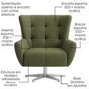 Ver imagem 5 de Poltrona Decorativa Malta Base Giratoria Linho Color Trend Tca 307 Moll
