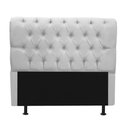 Ver imagem 3 de Kit Cabeceira + Calçadeira Baú Capitonê Livia 195cm King Size para Cama Box Corino Branco - Gat Maga
