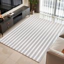 Ver imagem 3 de Tapete Sala Quarto Listras Decorativo Cru 1,40 X 2,00 Antiderrapante Moderno Listrado