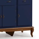 Ver imagem 3 de Balcão Buffet 4 Portas e 3 Gavetas com Pés Luiz XV 60635 Linz Móveis - Azul Petróleo/Imbuia
