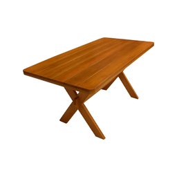 Conjunto Mesa 2m e 2 Bancos e 2 Banquetas Sem Encosto Madeira Maciça Eucalipto - 2