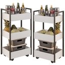 Ver imagem 1 de Kit 02 Fruteiras Carrinho Multiuso Industrial 3 Prateleiras Bess M05 Branco - Inoviza