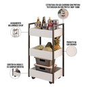 Ver imagem 4 de Kit 02 Fruteiras Carrinho Multiuso Industrial 3 Prateleiras Bess M05 Branco - Inoviza
