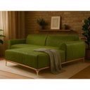 Ver imagem 4 de Sofá com Chaise Lado Esquerdo 230cm Cocie Courino Verde - Sallar Home