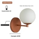 Ver imagem 4 de Arandela Luminária Cristal Globo 12 Cm Moderno Cobre 009