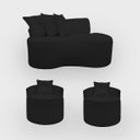 Ver imagem 1 de Kit 2 Poltronas com Sofá Curvo 2 Lugares Feijão Forma Orgânica Bouclé