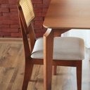 Ver imagem 6 de Mesa de Jantar Retangular 140cm Tampo Laminado Aura Marrom/Mel
