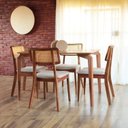 Ver imagem 7 de Mesa de Jantar Retangular 140cm Tampo Laminado Aura Marrom/Mel