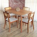 Ver imagem 5 de Mesa de Jantar Retangular 140cm Tampo Laminado Aura Marrom/Mel