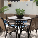 Ver imagem 7 de Jogo de Mesa Ripada 1,20m Aluminio 4 Cadeiras Tela Sling Piscina Jardim Cozinha